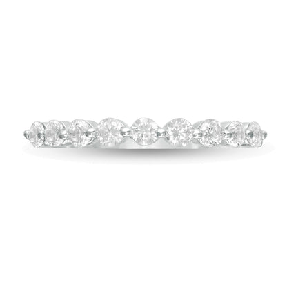 Memoire-Ring mit neun Diamanten 0.38 ct. Gesamtgewicht in 10K Weißgold