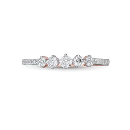 0.33 ct. Gesamtgewicht Diamant Fünfstein-Memoire-Ring in 10K Roségold
