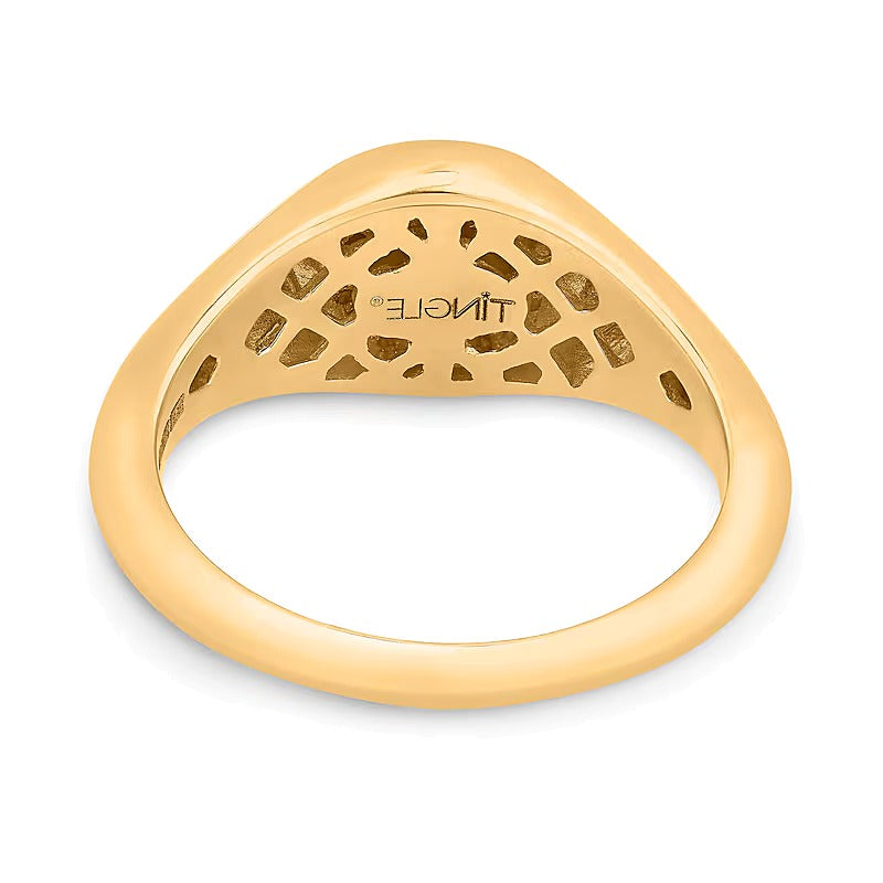 Signet-Ring mit Diamant in 10K Gelbgold