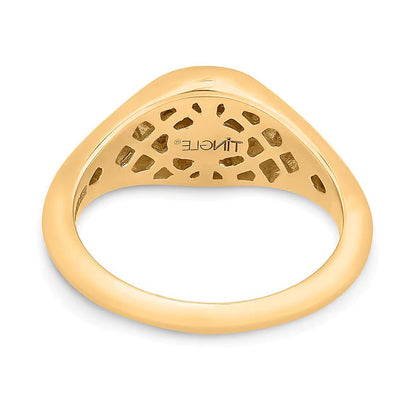 Signet-Ring mit Diamant in 10K Gelbgold