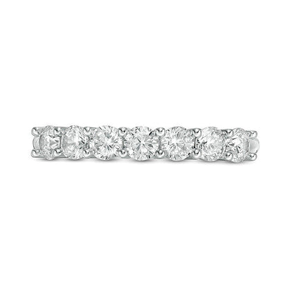 Memoire-Ring mit sieben Diamanten 0,75 ct. Gesamtgewicht in 10K Weißgold