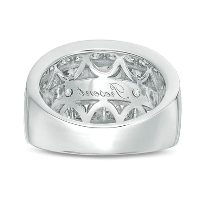 4.0 ct. Gesamtgewicht Dreistein-Ring mit weißen Diamanten in 14K Weißgold für Damen