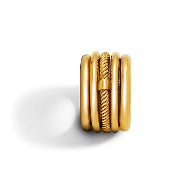 Zales x SOKO Uzi Statement-Ring aus Messing mit 24K Goldauflage