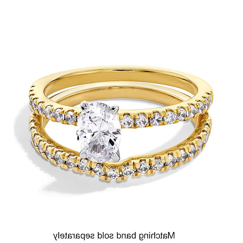 0.25 CT. Gesamtgewicht Labordiamant Contour-Ring in 14K Gelbgold (F/SI2)