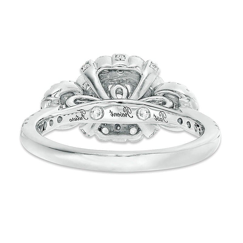 1.5 ct. Gesamtgewicht Brautset mit Diamanten im Princess- und Rundschliff in 10K Weißgold