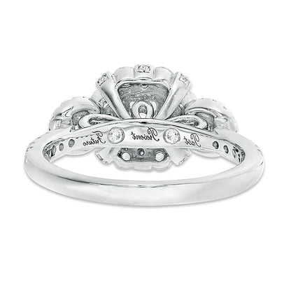 1.5 ct. Gesamtgewicht Brautset mit Diamanten im Princess- und Rundschliff in 10K Weißgold