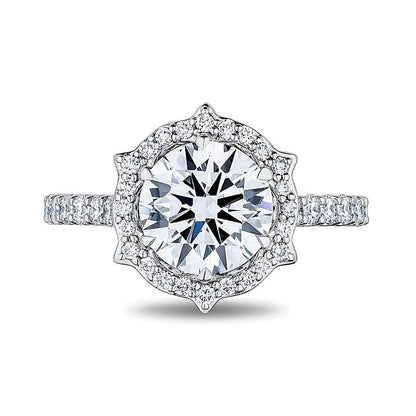 Belle 2.88 ct. Gesamtgewicht Labordiamant Halo-Verlobungsring in 14K Bicolor-Gold (F/VS2)