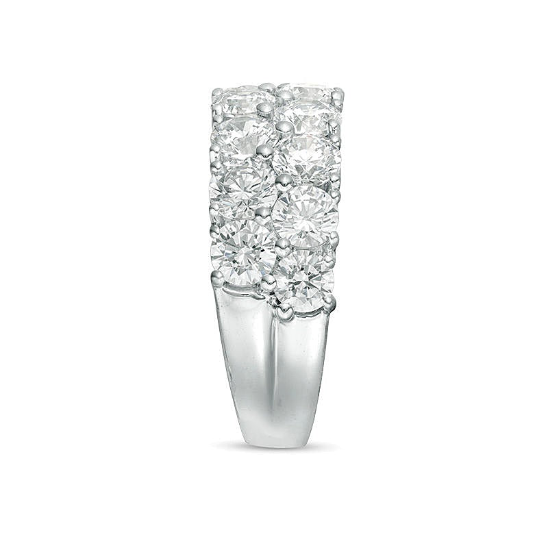 3.0 ct. Gesamtgewicht Diamant Memoire-Ring zweireihig in 10K Weißgold