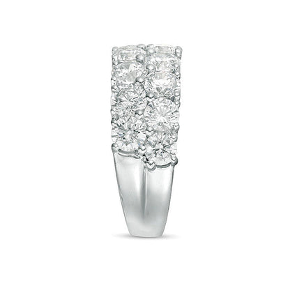 3.0 ct. Gesamtgewicht Diamant Memoire-Ring zweireihig in 10K Weißgold