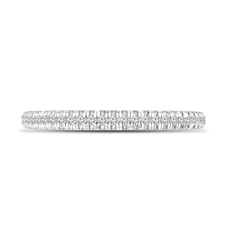Memoire-Ring mit Diamanten 0.17 ct. Gesamtgewicht in 10K Weißgold