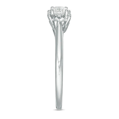 0.38 CT. Diamant Solitär Verlobungsring in 10K Weißgold