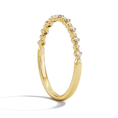 0.07 ct. Gesamtgewicht Diamant Memoire-Ring zum Stapeln in 10K Gelbgold