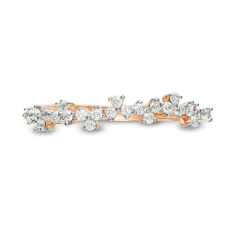 Memoire-Ring mit gestreuten Diamanten 0,25 ct. Gesamtgewicht in 10K Roségold