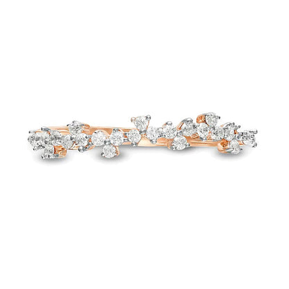 Memoire-Ring mit gestreuten Diamanten 0,25 ct. Gesamtgewicht in 10K Roségold