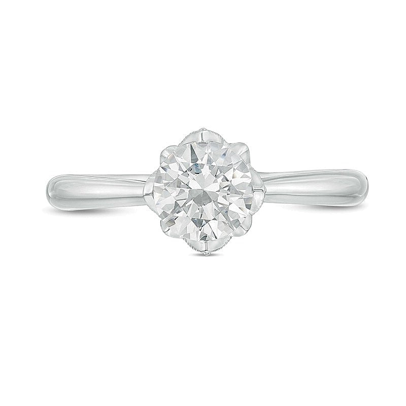Solitär Verlobungsring mit weißem Diamant 1.0 CT. Gesamtgewicht in 14K Weißgold