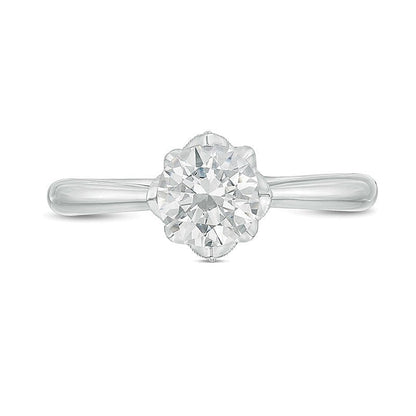 Solitär Verlobungsring mit weißem Diamant 1.0 CT. Gesamtgewicht in 14K Weißgold