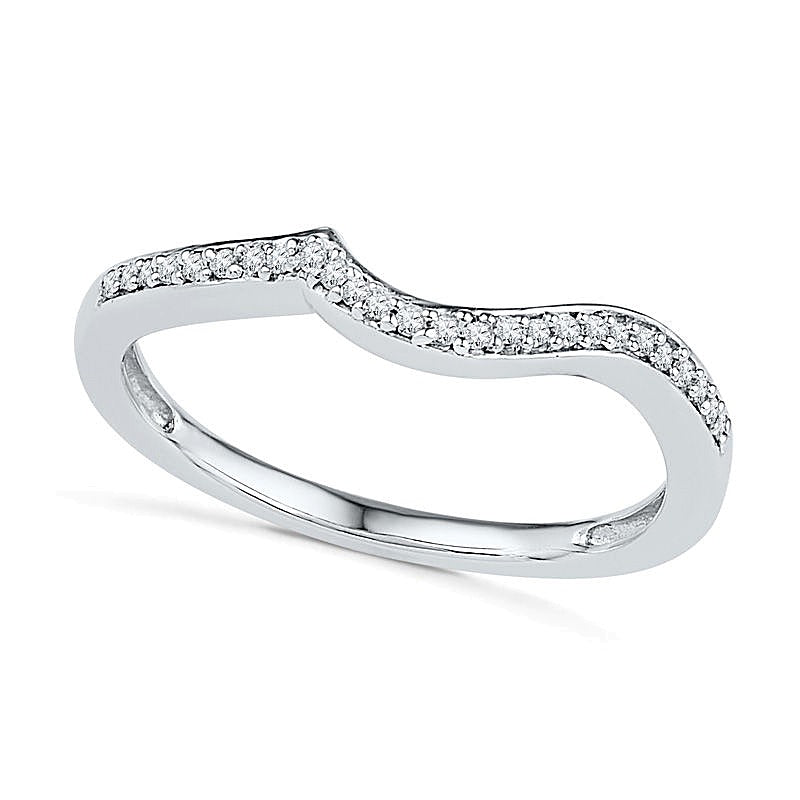 0,25 ct. Gesamtgewicht Diamant Brautset mit Swirl-Rahmen in rhodiniertem Sterlingsilber