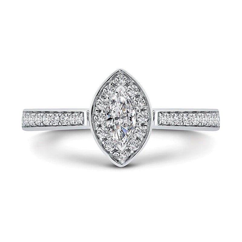 0.25 ct. Gesamtgewicht Freundschaftsring mit Diamanten im Marquise- und Rundschliff in 10K Weißgold
