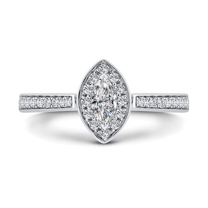 0.25 ct. Gesamtgewicht Freundschaftsring mit Diamanten im Marquise- und Rundschliff in 10K Weißgold