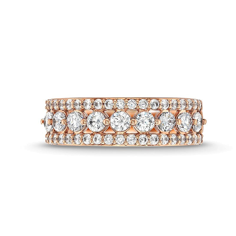 Ring mit Diamanten 1.0 ct. Gesamtgewicht in 10K Roségold
