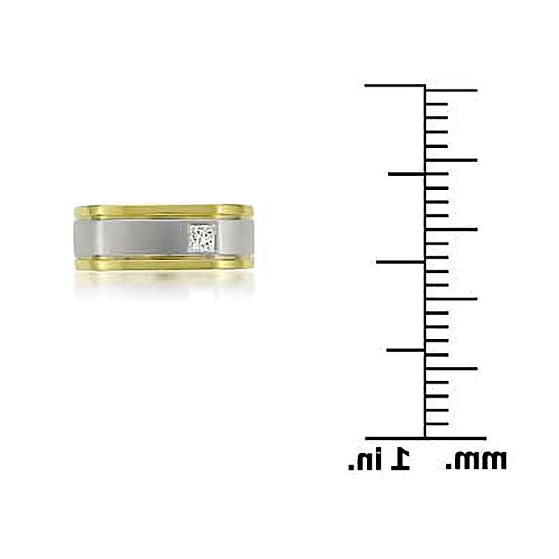 0.2 CT. Diamant-Ring im Princess-Schliff Solitär in 14K Zweifarbengold
