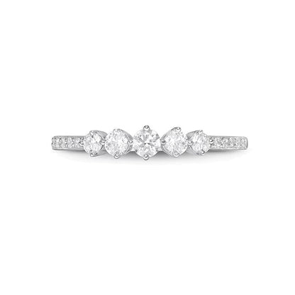 0.33 ct. Gesamtgewicht Diamant Fünfstein Memoire-Ring in 10K Weißgold