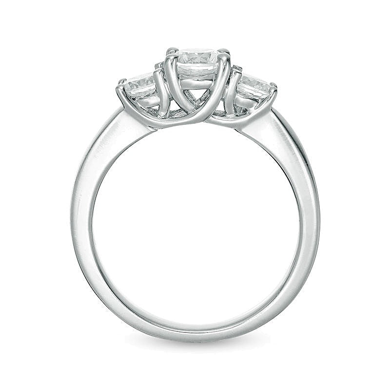 1.0 ct. Gesamtgewicht Diamant Dreistein-Verlobungsring in 14K Weißgold