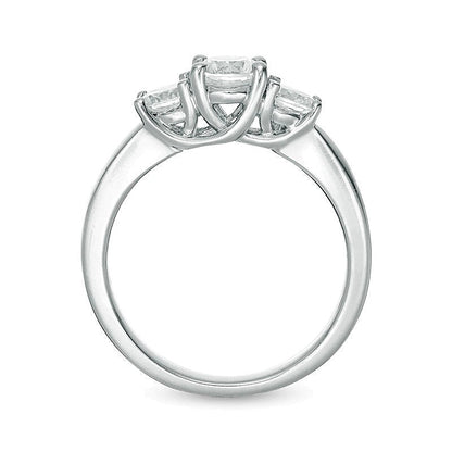 1.0 ct. Gesamtgewicht Diamant Dreistein-Verlobungsring in 14K Weißgold