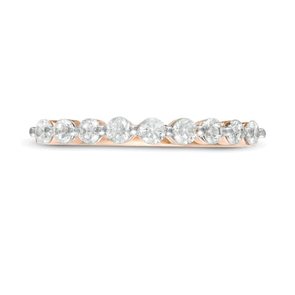 0.38 ct. Gesamtgewicht Diamant Memoire-Ring mit neun Steinen in 10K Roségold