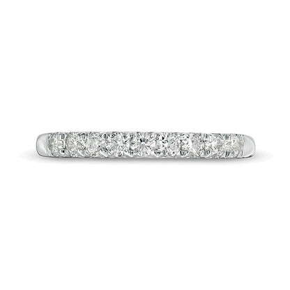 Memoire-Ring mit 0,38 ct. Gesamtgewicht und neun weißen Diamanten im Rundschliff in 10K Weißgold