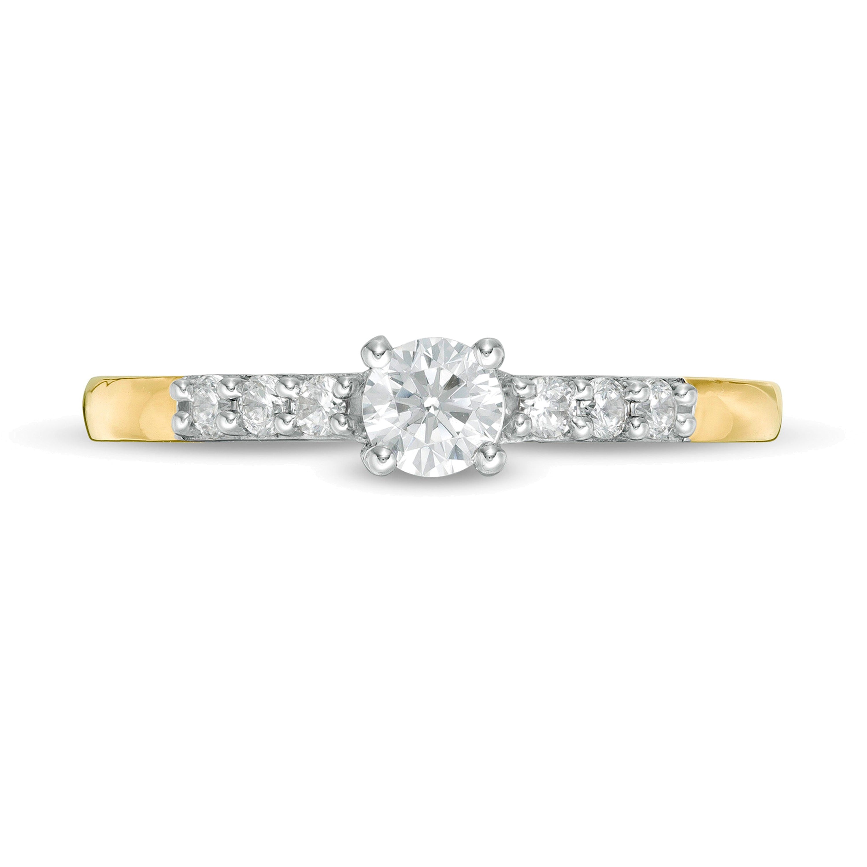 0.33 ct. Gesamtgewicht Diamant-Verlobungsring in 10K Gelbgold
