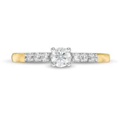 0.33 ct. Gesamtgewicht Diamant-Verlobungsring in 10K Gelbgold