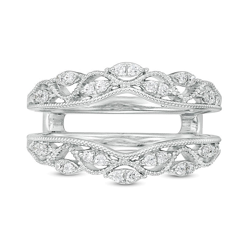 0.2 ct. Gesamtgewicht Diamant Solitär-Enhancer im Vintage-Stil in 14K Weißgold