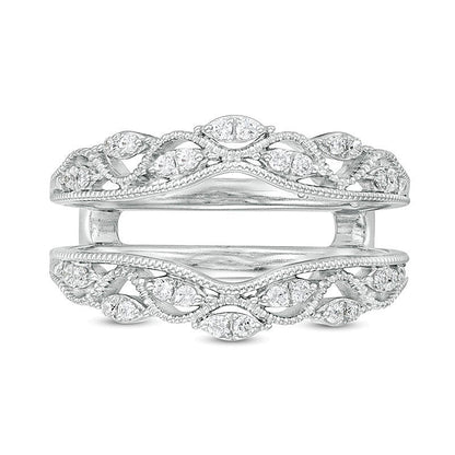 0.2 ct. Gesamtgewicht Diamant Solitär-Enhancer im Vintage-Stil in 14K Weißgold