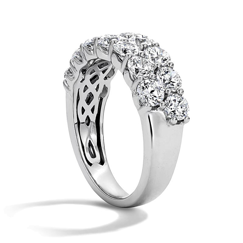 2.5 CT. Gesamtgewicht Memoire-Ring mit zwei Reihen Labordiamanten in 10K Weißgold (F/VS2)