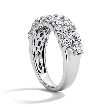 2.5 CT. Gesamtgewicht Memoire-Ring mit zwei Reihen Labordiamanten in 10K Weißgold (F/VS2)