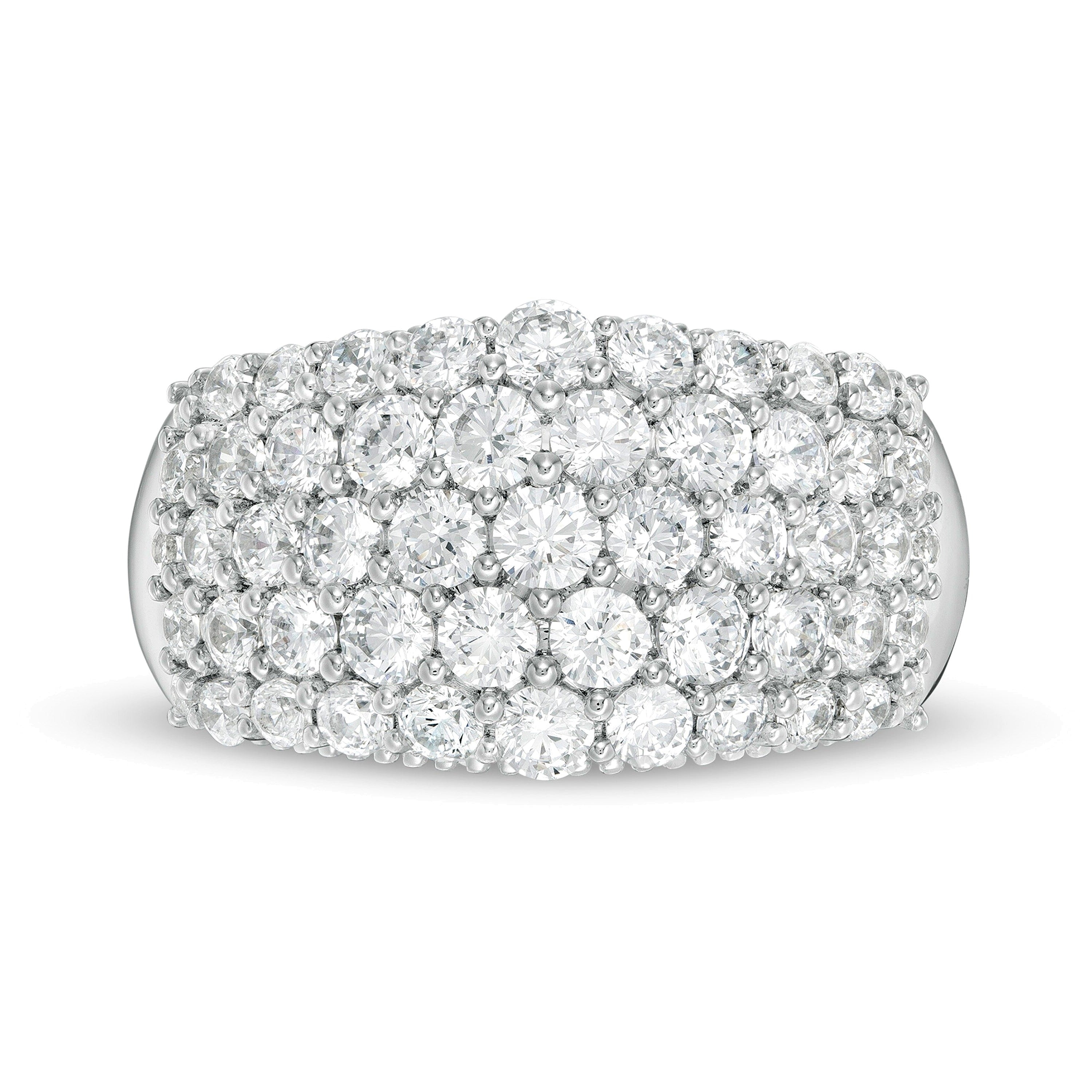 2.0 ct. Gesamtgewicht Labordiamant mehrreihiger Fashion-Ring in 14K Weißgold (F/SI2)