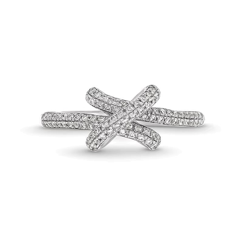 0,33 ct. Gesamtgewicht Labordiamant Fashion-Ring mit doppelreihigem Knoten in 10K Weißgold (F/SI2)