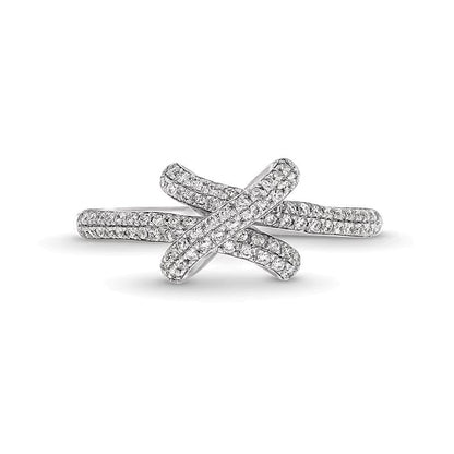 0,33 ct. Gesamtgewicht Labordiamant Fashion-Ring mit doppelreihigem Knoten in 10K Weißgold (F/SI2)