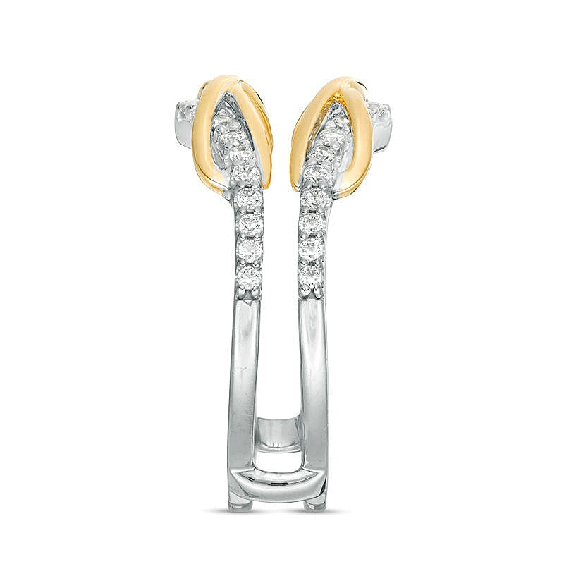 0.38 ct. Gesamtgewicht Diamant Infinity Chevron Solitär-Enhancer Ring in 10K Two-Tone Gold
