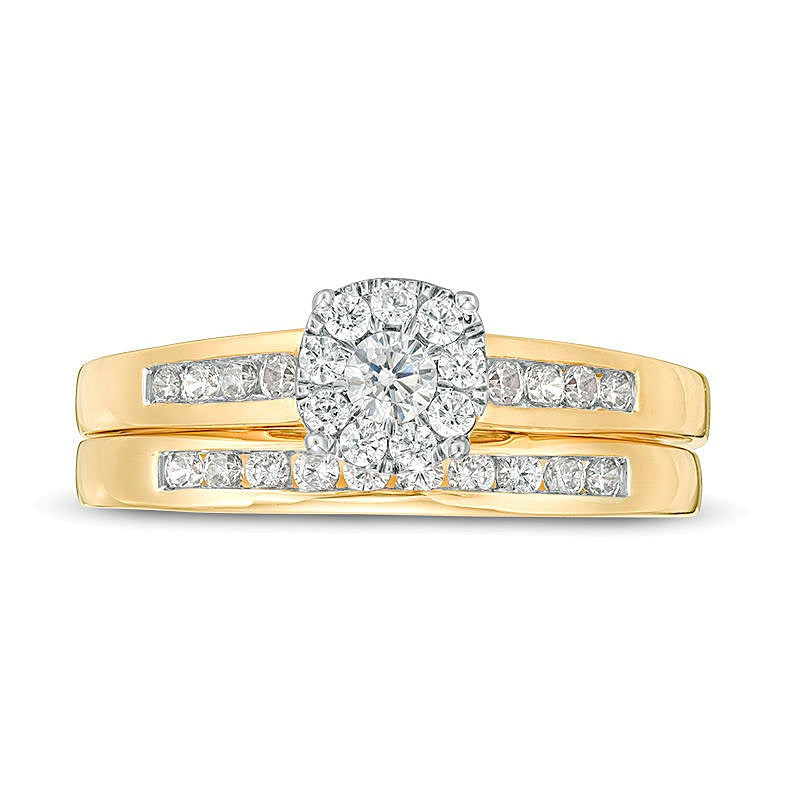 Brautset mit Diamanten 0.5 ct. Gesamtgewicht in 10K Gelbgold