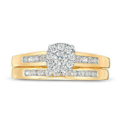Brautset mit Diamanten 0.5 ct. Gesamtgewicht in 10K Gelbgold