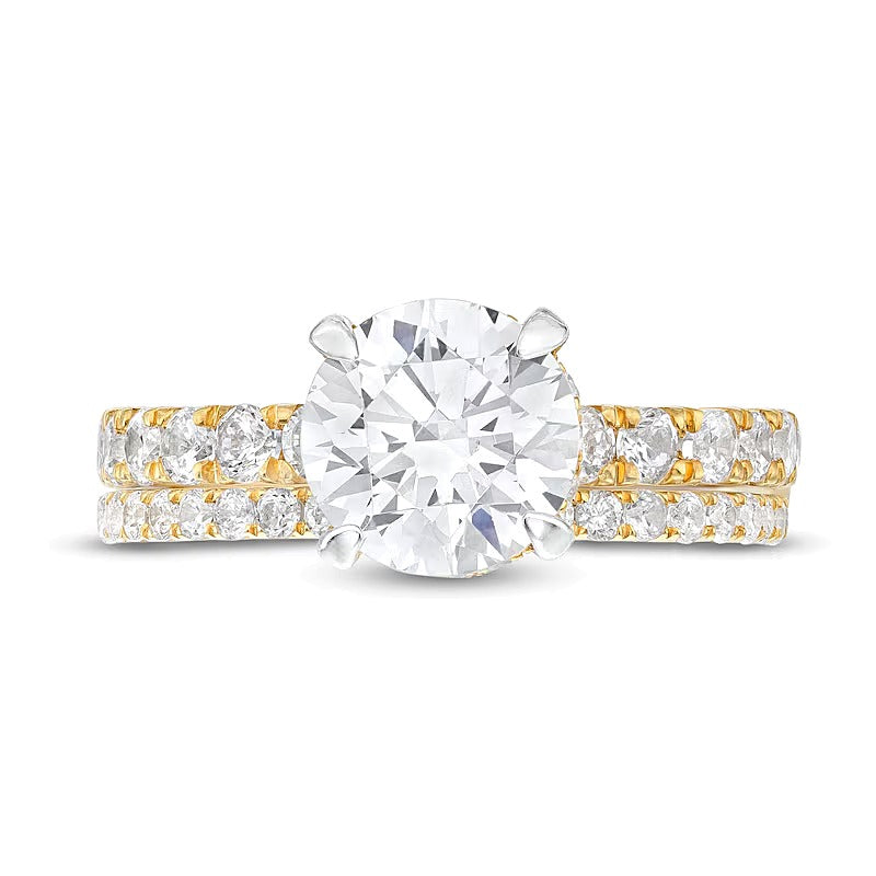 3.0 ct. Gesamtgewicht Labordiamant Braut-Set in 14K Gelbgold (I/SI2)