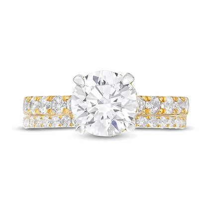 3.0 ct. Gesamtgewicht Labordiamant Braut-Set in 14K Gelbgold (I/SI2)