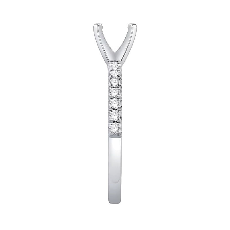 0.33 ct. Gesamtgewicht Diamant Solitär Semi-Fassung in 14K Weißgold