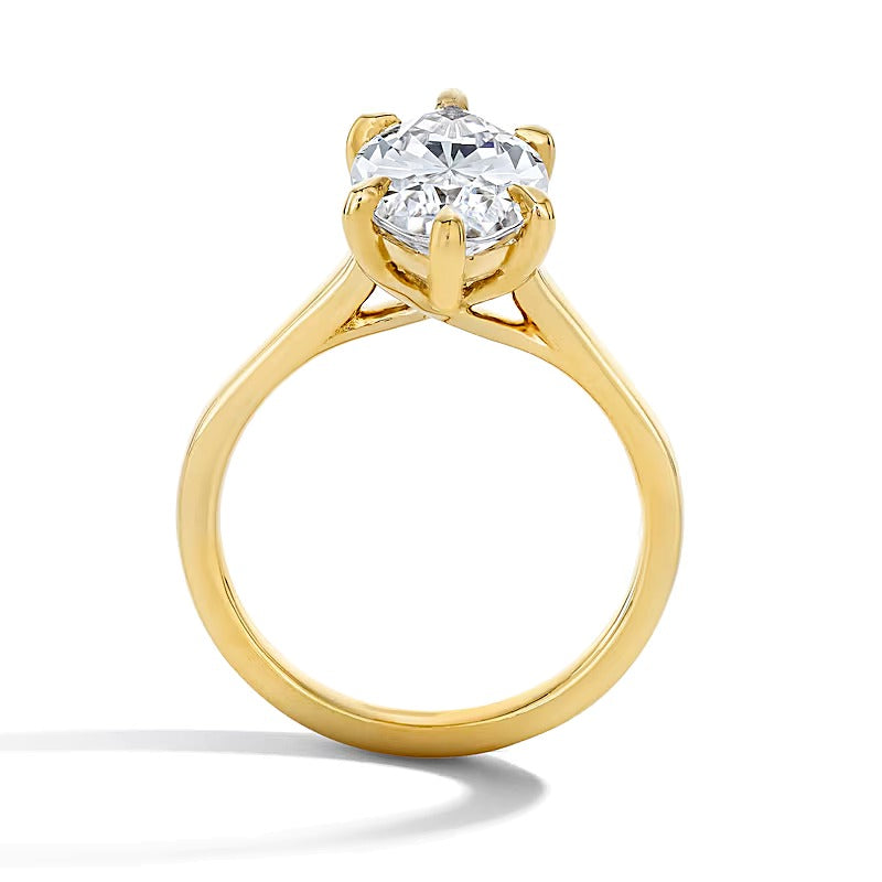 4.0 ct. Gesamtgewicht Labordiamant Solitär-Verlobungsring im Marquise-Schliff in 14K Gelbgold (F/VS2)
