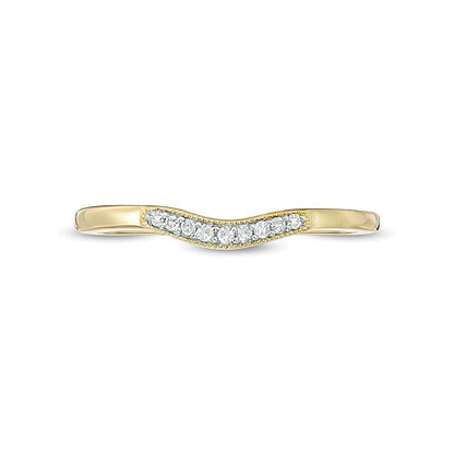 Memoire-Ring im Vintage-Stil mit Diamant-Besatz und Konturform in 10K Gelbgold