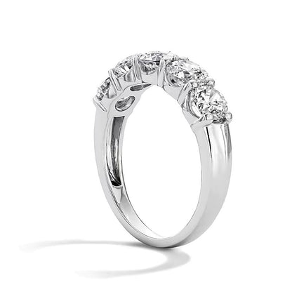 2.0 ct. Gesamtgewicht Labordiamant Fünfstein-Memoire-Ring in 10K Weißgold (F/VS2)