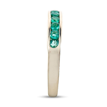 Kanalgefasster Ring mit Smaragden in 14K Gelbgold