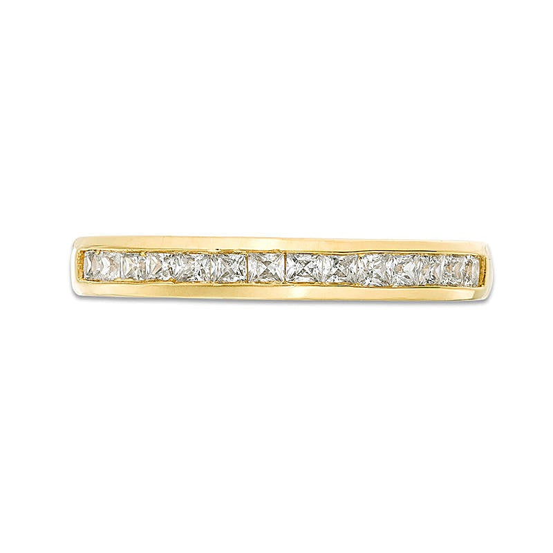 Ehering mit Diamanten im Princess-Schliff 0.5 ct. Gesamtgewicht in 10K Gelbgold